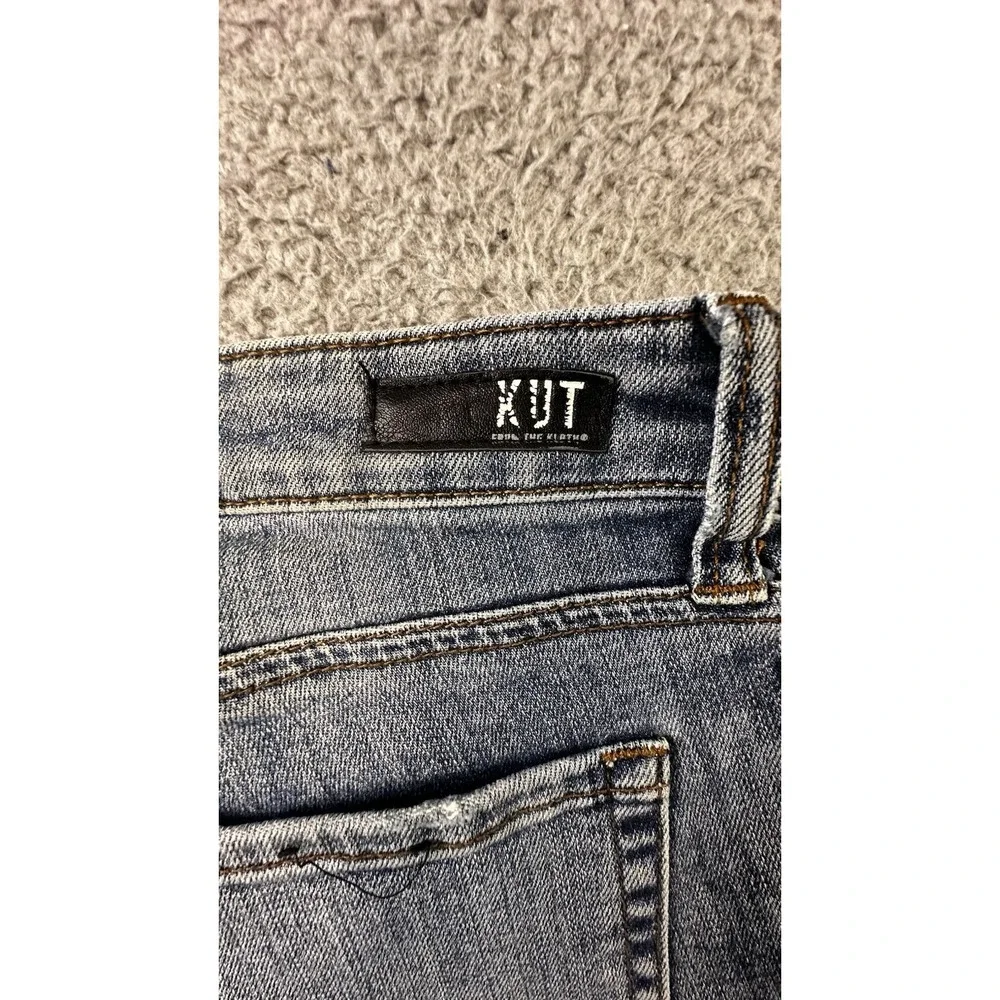 KUT From The Kloth Reese Ankle Straight Leg Jeans Womens Size 4 Two Tone Blue